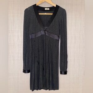 Pinko Dark Gray Satin Trim Dress